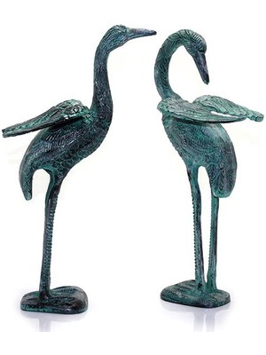 Metal Ikili Kuğu Seti 37 cm Biblo Dekoratif Hediyelik