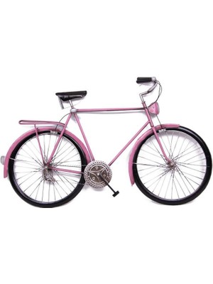 Bisiklet Pano Pembe Pano Vintage Dekoratif Ev Ofis Hediyelik