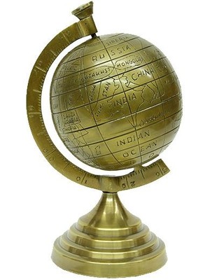 Yerküre Dünya Antik Bronz Dekoratif Hediyelik