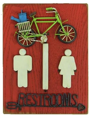 Tabela Wc Bisiklet Figürlü Vintage Kapı Yazısı Hediyelik