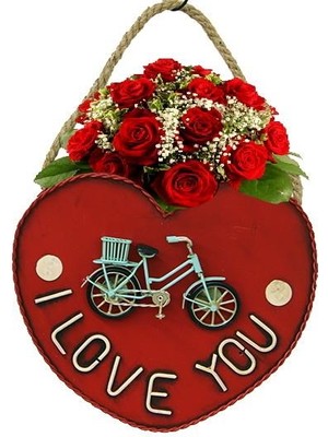 Dekoratif Metal Saksı Kalp Modeli Dekoratif Vintage Hediyelik