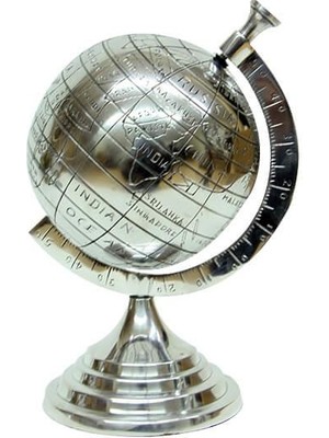 Yerküre Dünya Nikel Biblo Dekoratif Hediyelik