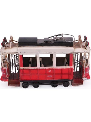 Dekoratif Metal Taksim Tramvay Vintage Biblo Hediyelik