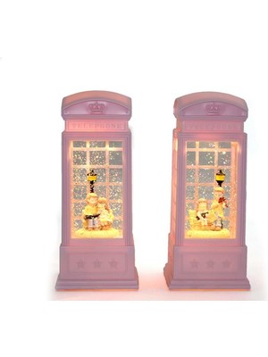 Telefon Kulübeli Kar Küresi Dekoratif Hediyelik