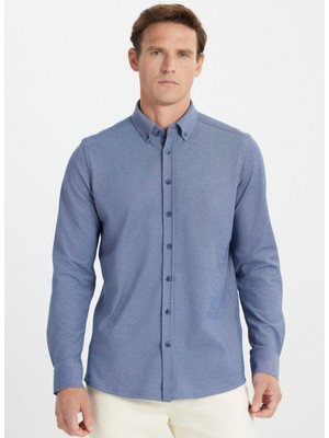 Altınyıldız Classics Slim Fit Düğmeli Yaka Lacivert Erkek Gömlek ACE202510304_GÖMLEK Par Dy