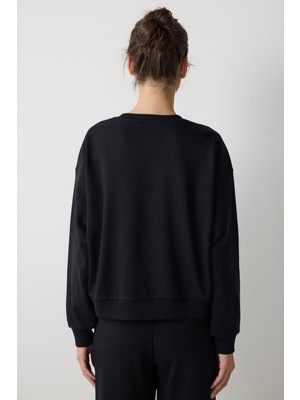 Penti Stitch Detailed Active Siyah Sweatshirt