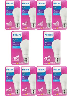 Philips 13W (100W) 6500K (Beyaz Işık) E27 Duylu LED Ampul (10 Adet)