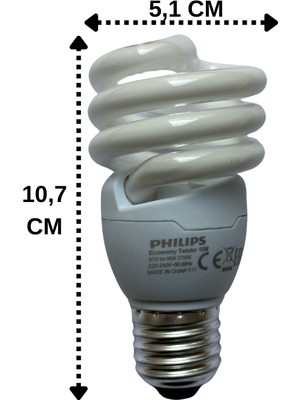 Philips 15W (75W) 2700K (Sarı Işık) E27 Duylu (Kalın Duy) Floresan Ampul