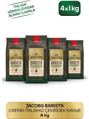 Jacobs Barista Editions Çekirdek Kahve Crema Italiano 1kg x 4 Paket