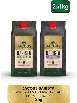 Jacobs Barista Çekirdek Kahve Avantajlı Paket 2 kg ( Crema Italiano 1kg + Espresso 1kg )