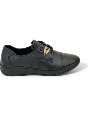 Voyager 9523-1 Bayan Deri Ayakkabı - Siyah Nata - 37