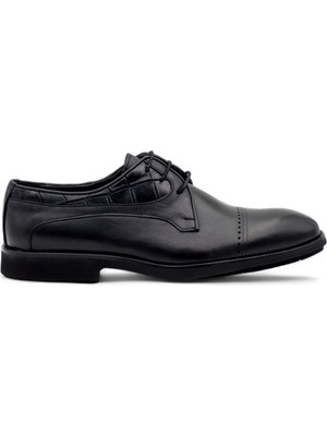 Voyager 6832 Erkek Deri Klasik Ayakkabı - Siyah Antik - 42