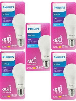 Philips 13W (100W) 6500K (Beyaz Işık) E27 Duylu LED Ampul (5 Adet)