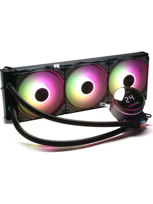 Dark Freezer W362 2025 Edition 360MM 3X12CM Argb LED Fan + Sıcaklık Göstergeli Pompalı, 300W Tdp, LGA1700 - Am5 Uyumlu Sıvı Soğutma Sistemi (DKCCW362)