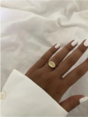 Altın Kaplama Oval Ayarlanabilir Yüzük