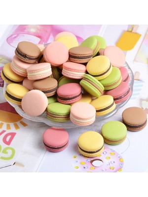 Renjie Shop C Çok Renkli Stil D Macaron Kurabiye Şeker Oyuncak Reçine Düz Sırtlı Cabochon Saç Tokası Telefon Kılıfı Kendin Yap Aksesuarları (Yurt Dışından)