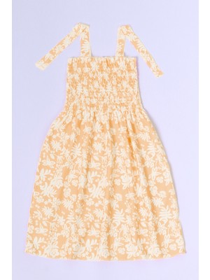 HÇM Kız Çocuk Askılı Elbise Çiçek Desenli B35