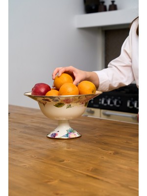 Miss Betty Rose Deluxe Emaye Ayaklı Meyvelik 30 Cm