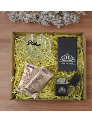 Bk Gift Kişiye Özel Isimli Dtf Cam Kahve Fincanı & Türk Kahvesi & Sigara Kutusu & Çakmak  Seti-8, Sevgiliye , Arkadaşa , Doğum Günü si