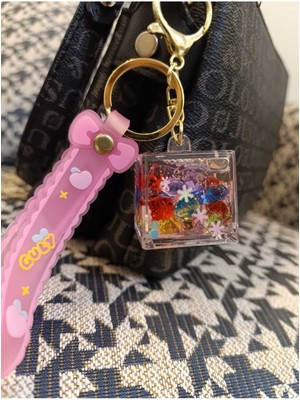 Pilead Pembe Sulu Simli Anahtarlık, Çanta Süsü