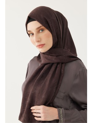 Daka Desen Parlak Jakar Şal - Acı Kahve