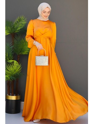 Çapraz Kuşaklı Abiye Safran