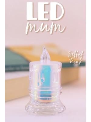 ByKurt 3 Adet LED Mum Simli Tipi Pil Dahil Dumansız Alev Ledli Yapay Dekoratif Mum Işığı Orta PT421