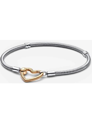 Pandora Moments Kalp Kilitli Zincir Bileklik 569539C00-21CM