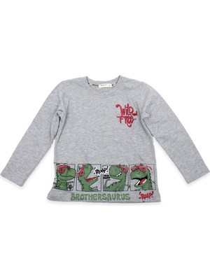 Erkek Çocuk Dinazor Baskılı Tshirt 20811