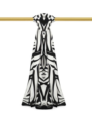 Siyah Ekin Desen Twill Ipek Şal