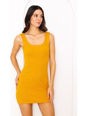 Askılı Mini Ribana Elbise