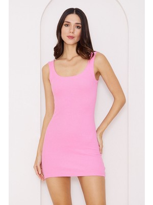 Askılı Mini Ribana Elbise
