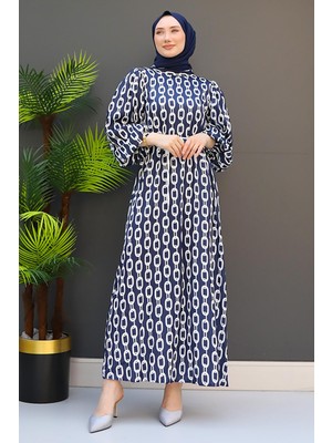 Zincir Model Elbise Lacivert