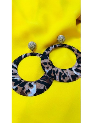 Deniz Accessories Leopar Halka Küpe