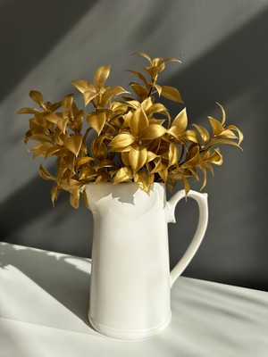 Yapay Gold Limon Yaprağı-Vazo Aranjman Için Ara Dal-Gold Vazo Garnitürü