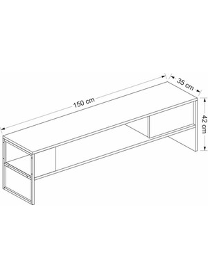 Ucuz Al Doruk Tv Ünitesi - Beyaz - Siyah