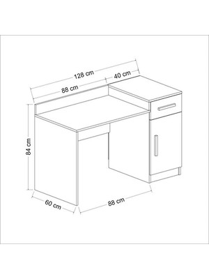 Ucuz Al Bono Kapaklı Çekmeceli Çalışma Masası - Artisan / Beyaz