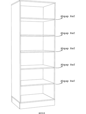 60 Cm'lik 6 Raflı Kapaksız Giyinme Dolap-Gri
