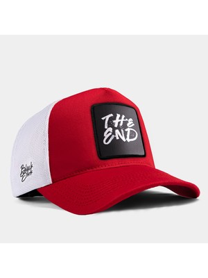 BlackBörk The End Logolu Kırmızı - Beyaz Trucker Şapka