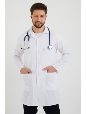 Tbuniform Erkek Beyaz Ceket Yaka Önlük