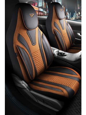 Panda Tokyo Serisi Süet ve Deri Kumaş Lüks Oto Koltuk Kılıfı - Tam Set