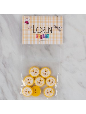 Loren Crafts Sarı 8 Li Balık Düğme - 579