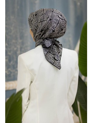 Vissona Tivil İpek Eşarp 51717 - 2 - 0001 - 0002 Siyah Karışık Desen
