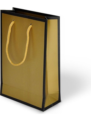 Cmk 26X40X8 Ip Saplı Lüks Karton Çanta -Mat Altın-