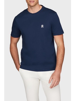 Tommy Hilfiger % 100 Pamuk Regular Fit Monogram Logolu T Shirt Erkek T Shirt MW0MW37510 Daf