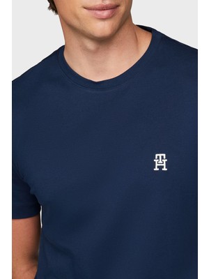 Tommy Hilfiger % 100 Pamuk Regular Fit Monogram Logolu T Shirt Erkek T Shirt MW0MW37510 Daf