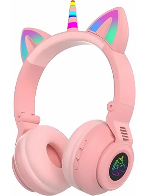 Coofbe Unicorn 94DB Güvenli Ses Kontrollü Yumuşak Kulak Pedli Bluetooth Kulaklık Bluetooth Çocuk Kulaklığı