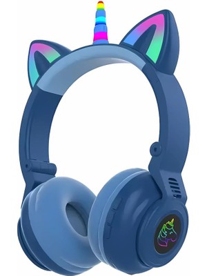 Coofbe Unicorn 94DB Güvenli Ses Kontrollü Yumuşak Kulak Pedli Bluetooth Kulaklık Bluetooth Çocuk Kulaklığı