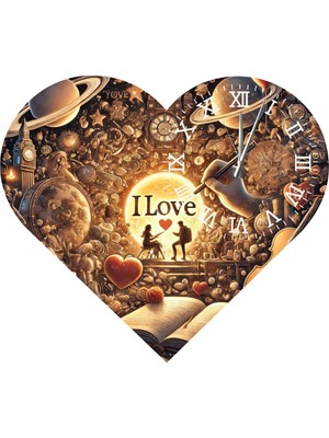 Ti Play  KS36 Kalp Şeklinde 30 x 30  cm   Duvar Saati