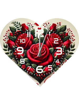 Ti Play  KS89 Kalp Şeklinde 30 x 30  cm   Duvar Saati